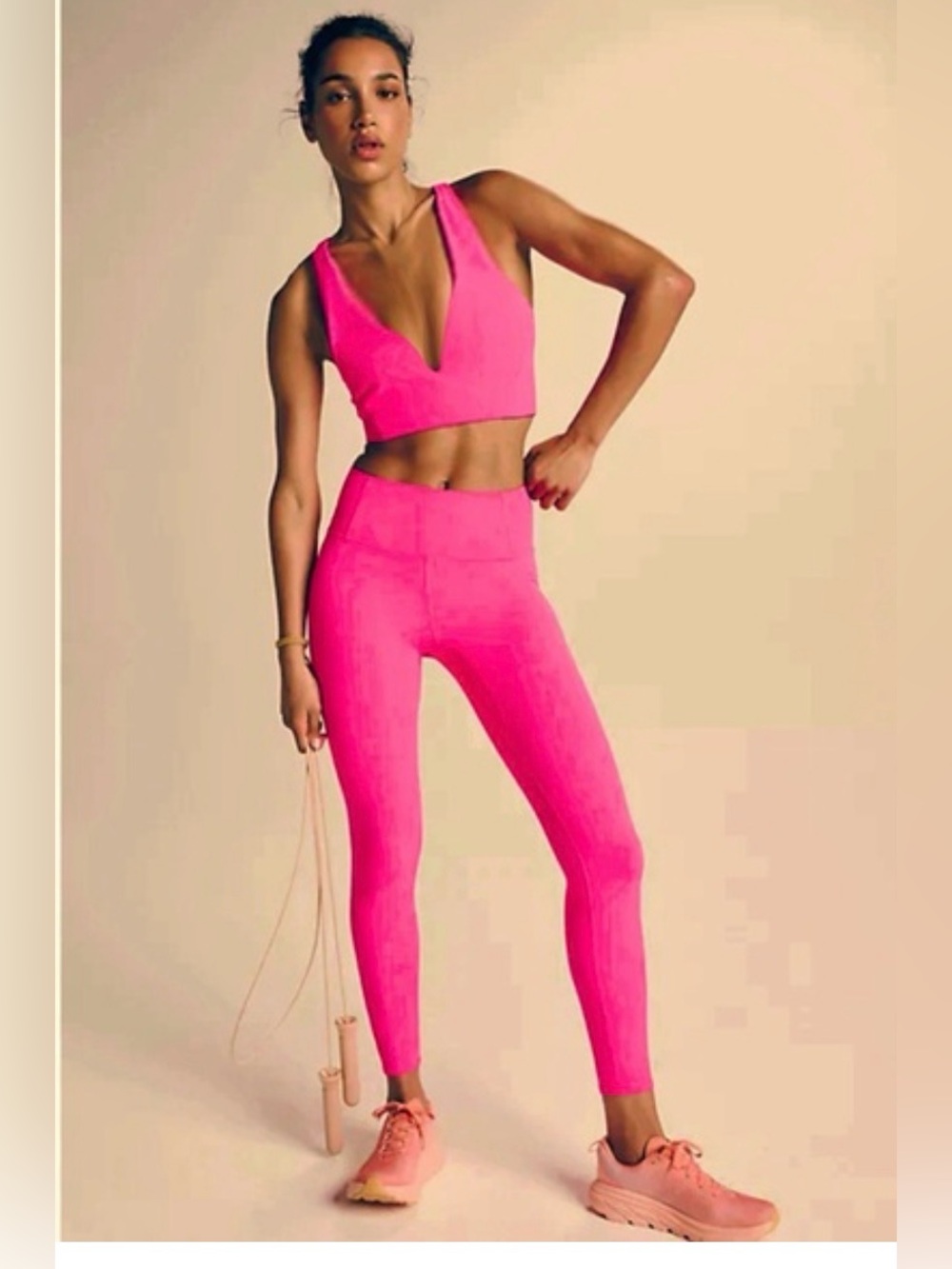 Free People FP Movement Activewear Set - Hot Pink (Large Top / Medium Bottoms)